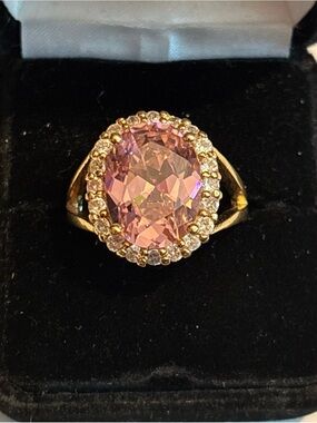 Unique Vintage JBK Jacqueline Kennedy vermeil gold on silver 925 gem stones ring
